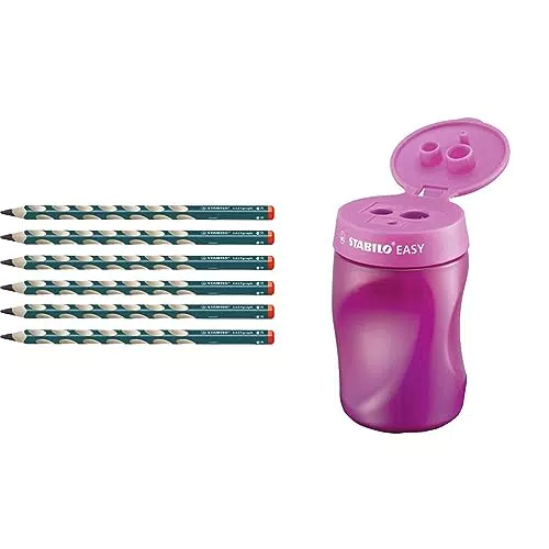 STABILO EASYgraph Dreikant-Bleistift für Rechtshänder mit EASYsharpener
