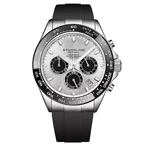 Stuhrling Aquamaster Quarz-Chronograph mit Keramiklünette und wasserdichtem Gehäuse
