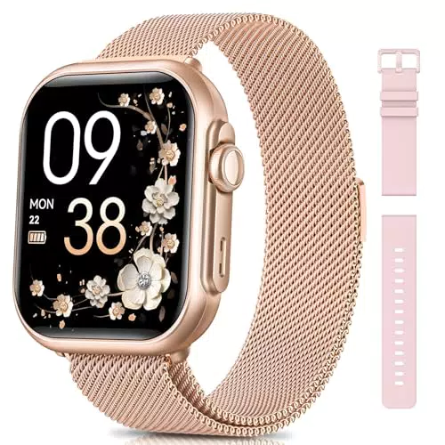 SWGOTA Smartwatch Damen mit 1000mAh Akku, 24H Telefonfunktion und 120+ Sportmodi