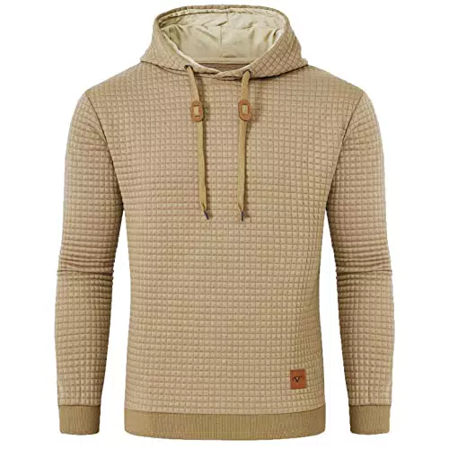 Tansozer Herren Basic Hoodie Pullover mit Kapuze und Kordelzug