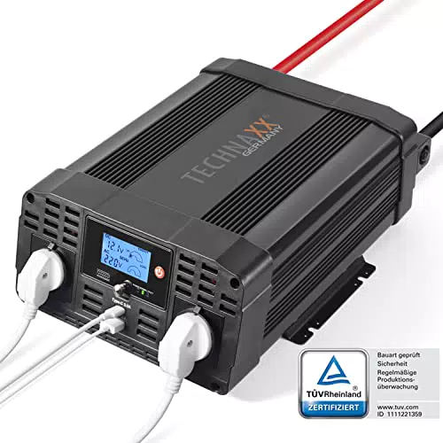 Technaxx TE23 Wechselrichter 12V auf 230V Reiner Sinus - 3000W/6000W Inverter