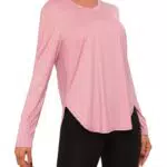 Terecey Langarm Laufshirt Damen - UV-Schutz 50+ Fitness Yoga Top