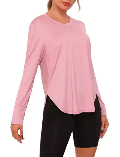 Terecey Langarm Laufshirt Damen - UV-Schutz 50+ Fitness Yoga Top