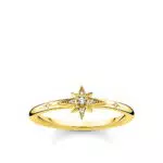 THOMAS SABO Ring Stern mit Steinen - Vergoldetes Silber TR2317-414-14