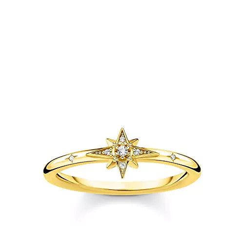 THOMAS SABO Ring Stern mit Steinen - Vergoldetes Silber TR2317-414-14