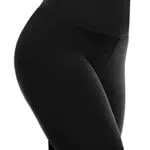 Sportliche Damen Radlerhose mit hoher Taille für Yoga und Gym - Schwarz