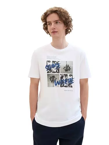 TOM TAILOR Denim Herren T-Shirt mit Foto-Print