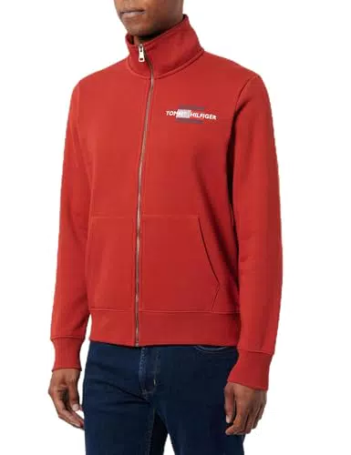 Tommy Hilfiger Herren Sweatshirt mit Reißverschluss und Stehkragen