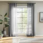 TOPICK Voile Vorhang mit Ösen - Transparente Gardine für Wohnzimmer und Schlafzimmer