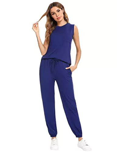 Totatuit Damen Tracksuit Einfarbig Rundhalsausschnitt Loungewear Outfit