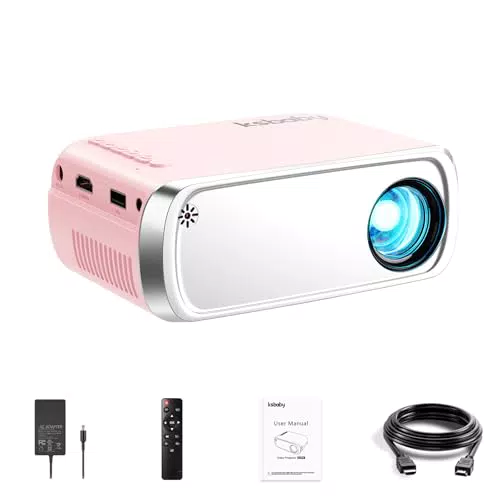 Ksbaby Tragbarer Projektor - Mini LED Videoprojektor für Outdoor, HDMI, USB, iOS, Android