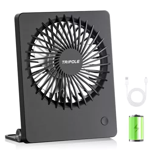TriPole tragbarer Schreibtischventilator, USB Ventilator mit 3 Geschwindigkeiten