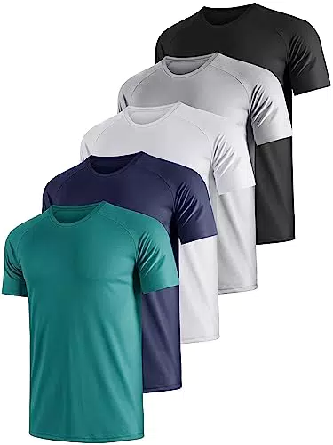 UEEKO Sport Herren T-Shirts Set Kurzarm Schnelltrocknend Atmungsaktiv Fitness