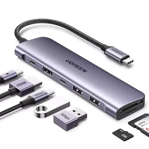 UGREEN Revodok USB-C Hub mit 4K HDMI, PD 100W, USB 3.0 und Kartenleser
