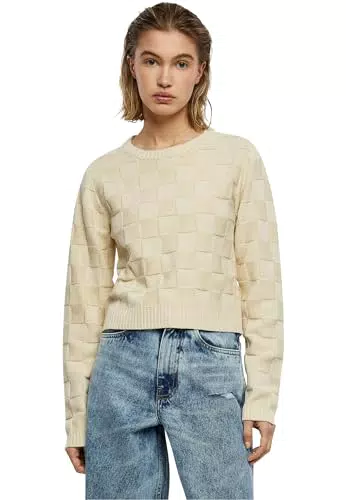 Urban Classics Damen TB6138 Oversize Karo Strickpullover