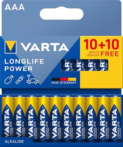 VARTA Longlife Power AAA Batterien, Alkaline 1,5V, ideal für Spielzeug und Technik