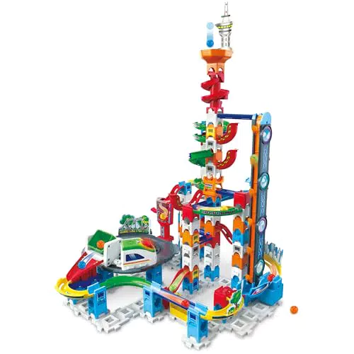 VTech Marble Rush Super Sky Tower – Interaktives Kugelbahn-Set für Kinder 4-12 Jahre