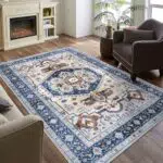 WONGS BEDDING Vintage Teppich Boho Kurzflor Waschbar rutschfest Orientalisch Design