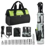 WORKPRO Elektrischer Ratschenschlüssel 12V mit LED-Licht und Aufbewahrungstasche