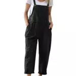 YESNO Damen Latzhose Oversize Jumpsuit Beiläufige Strampler Sommeroutfit