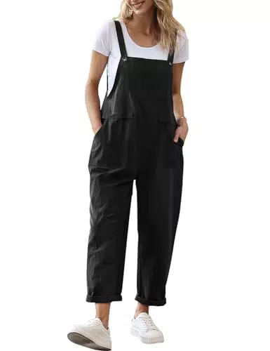 YESNO Damen Latzhose Oversize Jumpsuit Beiläufige Strampler Sommeroutfit