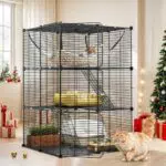 YITAHOME Katzenkäfig, 3-stöckiges Katzengehege, DIY Katzenlaufstall für 1–2 Katzen
