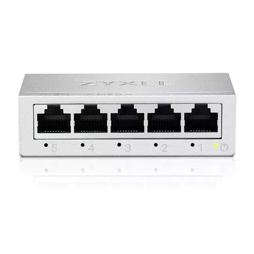 Zyxel Gigabit Unmanaged Ethernet Switch GS-105B v5 für Tisch- oder Wandmontage