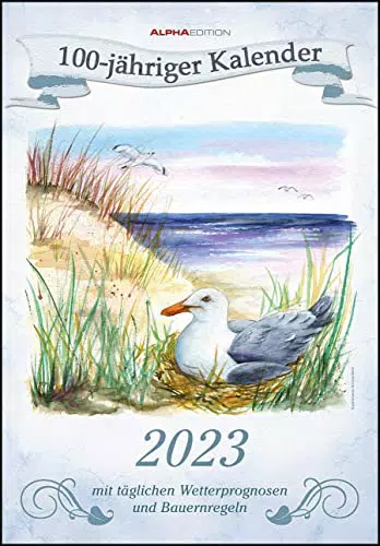 Alpha Edition 100-jähriger Kalender 2023 mit Wetterprognosen und Illustrationen