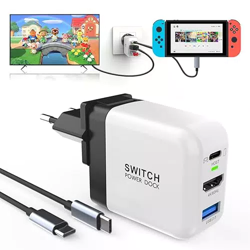 Nintendo Switch Docking Station für OLED/Steam Deck, 3-Port GaN Netzteil