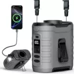 Brandname 6-in-1 Taillenclip Ventilator mit 10000 mAh Akku und COB-Licht