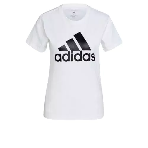 adidas Damen Essentials Logo Langarm T-Shirt, White/Black