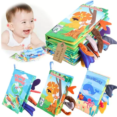 AIRCADIA Interaktives Fühlbuch für Babys - Lernspielzeug mit Sound für Neugeborene