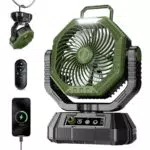 AJVV Camping Ventilator mit Akku 20000mAh, Fernbedienung und LED Licht