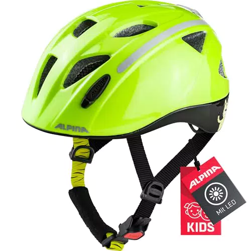 ALPINA XIMO Fahrradhelm für Kinder mit LED-Licht und reflektierenden Elementen
