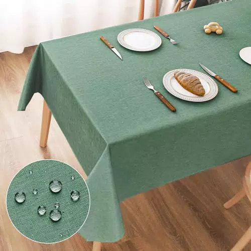 AooHome Tischdecke Abwaschbar, Polyester mit Lotuseffekt, Kratzfest für Wohnzimmer und Garten