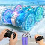 AYIQUTY Ferngesteuertes Amphibienfahrzeug für Kinder, wasserdicht mit LED-Licht