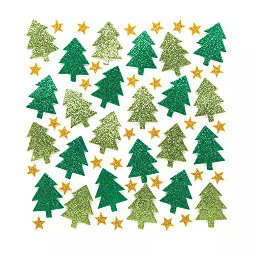Baker Ross AR713 Glitzerbaum Weihnachtsaufkleber für Kunst und Handwerk