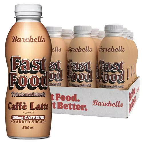 Barebells Trinkmahlzeit Caffe Latte – Laktosefrei, Zuckersenkend, Angereichert mit Vitaminen