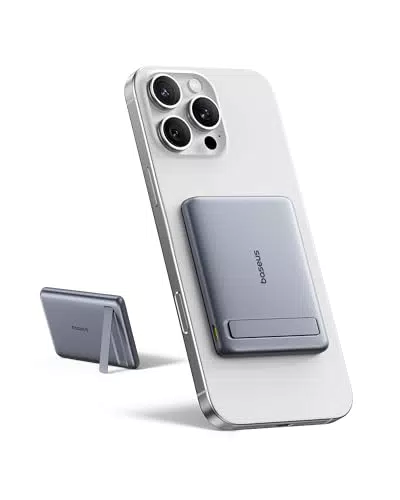 Baseus Mini MagSafe Powerbank 5000mAh Qi2 mit Klappbarem Ständer und PD 20W
