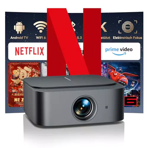 Beamer 4K - Smart Beamer mit WiFi, Bluetooth, Netflix und Android Funktionen