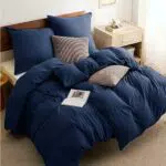 BEDSURE Bettwäsche 135x200 4teilig Grau - 2er Set Bettbezug mit 2 Kissenbezüge 80x80 cm
