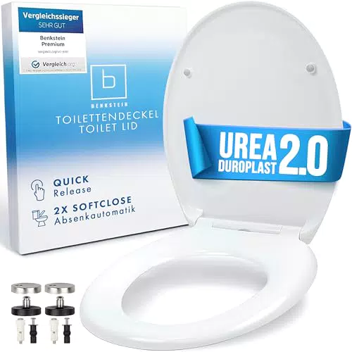 Benkstein Toilettendeckel mit Absenkautomatik Bambus antibakterieller WC Sitz Quick-Release zur einfachen Reinigung einfache Montage robust & nachhaltig Klodeckel aus Holz abnehmbar
