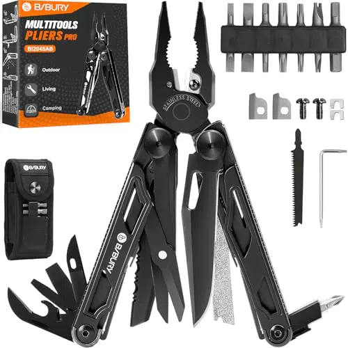 BIBURY Multitool mit Zange, Schere und Schraubendreher – Ideal für Outdoor und DIY