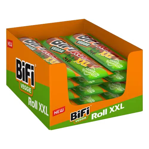 BiFi Veggie Roll – Vegetarischer Wurstsnack für Unterwegs mit Pfeffer und Knoblauch
