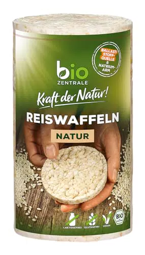 biozentrale Bio Reiswaffeln Natur - Vegane, glutenfreie Ballaststoffquelle mit Sesam