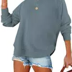 BLENCOT Damen Sweatshirt Casual Pullover Langarm Tunika Tops