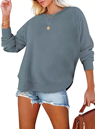 BLENCOT Damen Sweatshirt Casual Pullover Langarm Tunika Tops