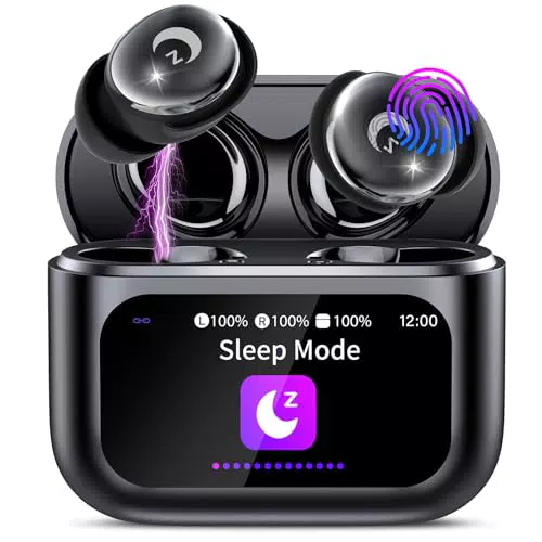 Bluetooth Kopfhörer, Mini Schlafkopfhörer Bluetooth 5.4 mit Touchscreen