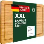 Blumtal Schneidebrett 100% Bambus - Antibakteriell mit Saftrille, 45x30cm