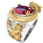 BMDHA Selbstverteidigung Ringe 3D Drache - Kreatives Geschenk für Herren und Damen
